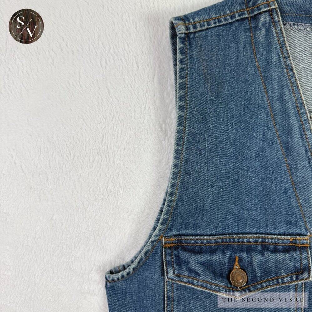 Vintage Original Jordache Medium Wash Denim Vest With Pockets - Large - Picture 5 of 12
